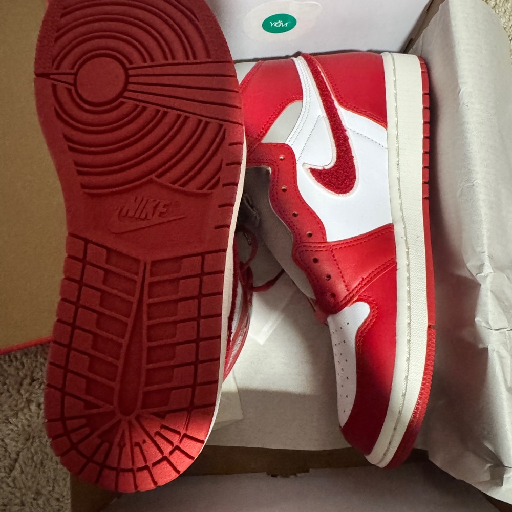 Nike Red and White Sneakers - Nike Jordan 1 - Red Jordan 1